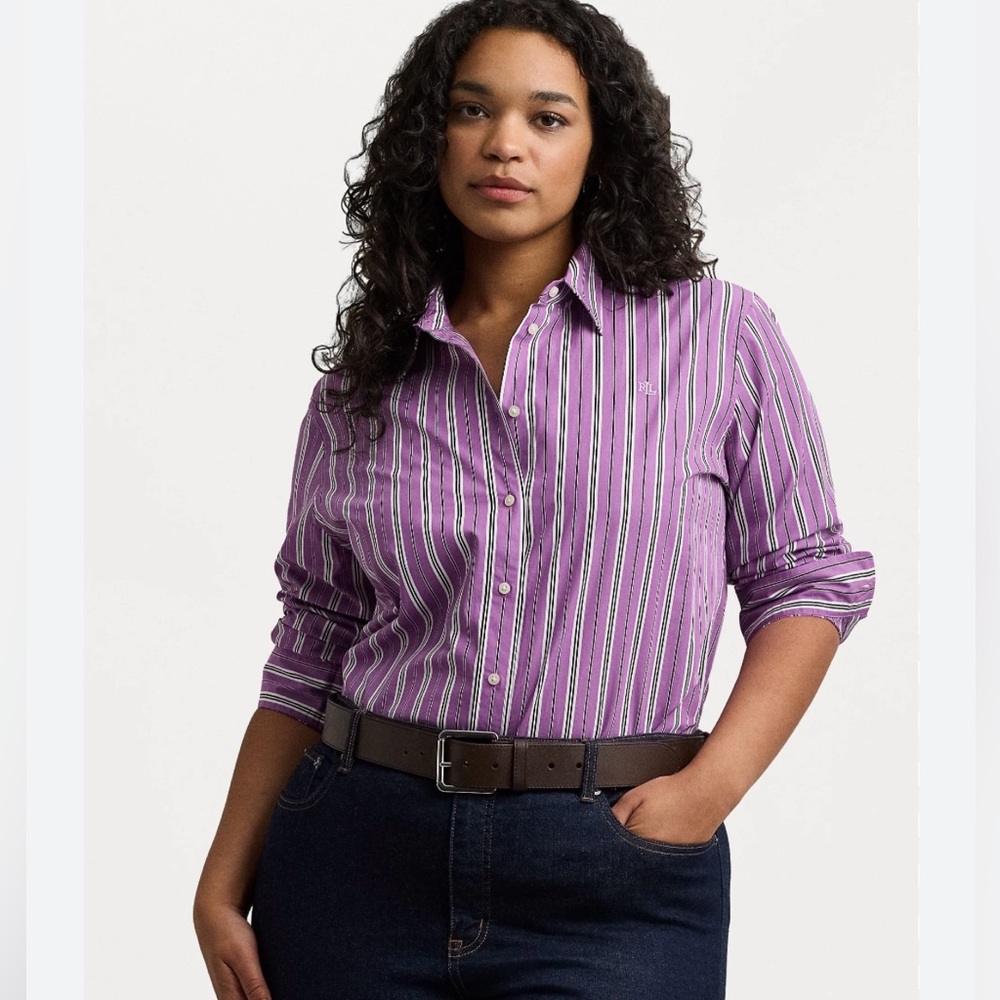NEW Lauren Ralph Lauren Vibrant Striped Shirt - Picture 15 of 16
